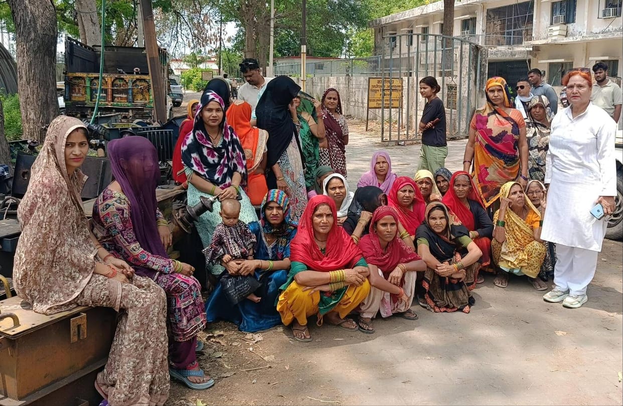 Women staged a protest against smart meters.