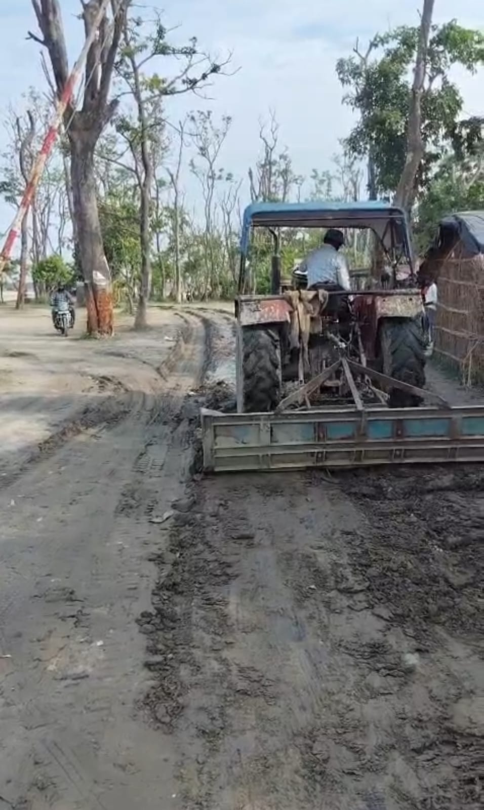 The damaged road was repaired and traffic resumed.