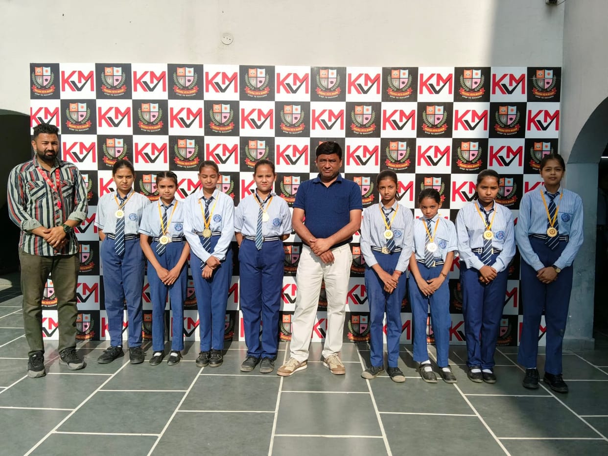 Krishna Vidya Mandir School players won gold medal in tug of war.