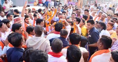 Celebrations in Kawardha for Historic Victory in Bengal Grand Welcome for Deputy CM Vijay Sharma
