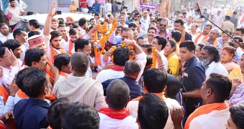 Celebrations in Kawardha for Historic Victory in Bengal Grand Welcome for Deputy CM Vijay Sharma