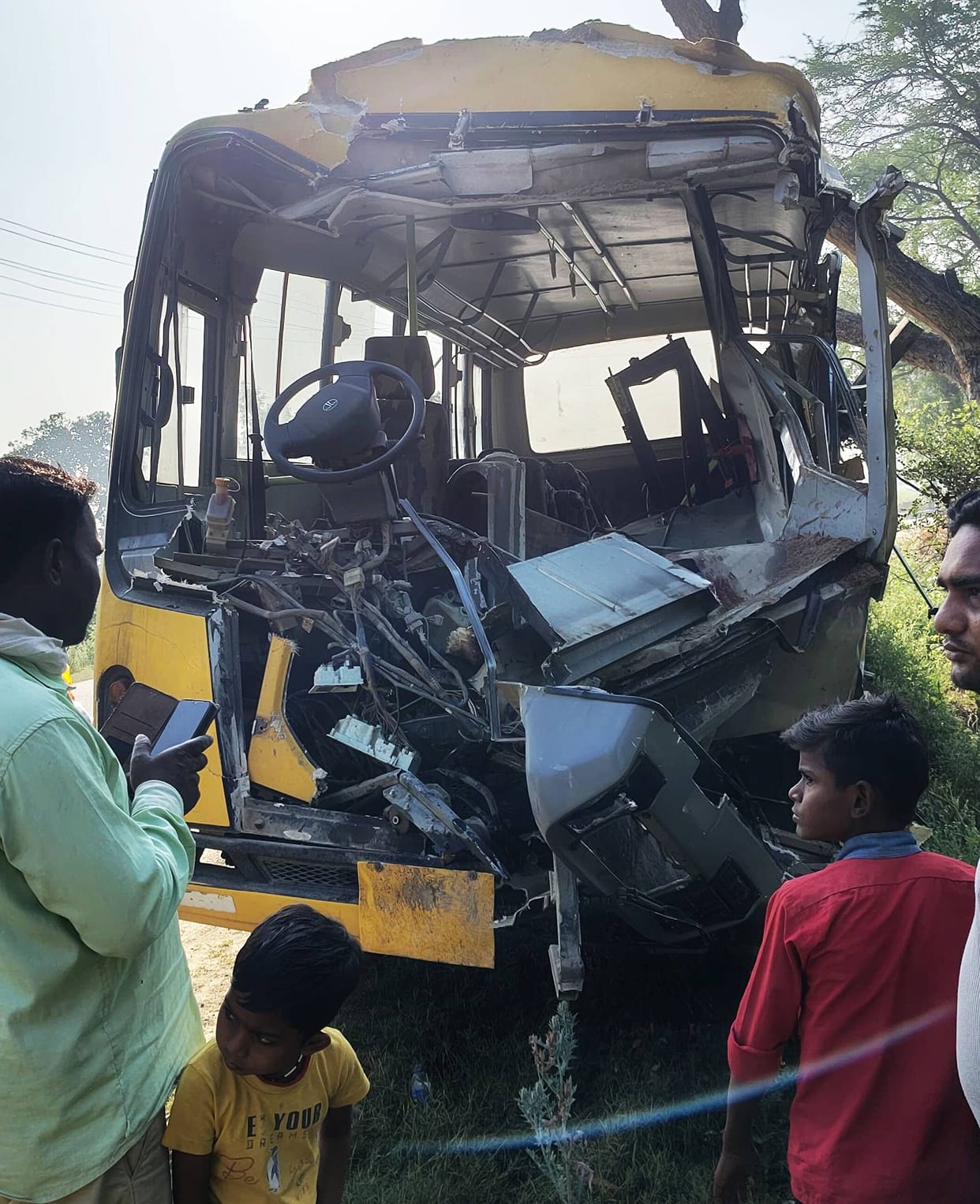 School bus carrying wedding guests collides with dumper, 24 injured