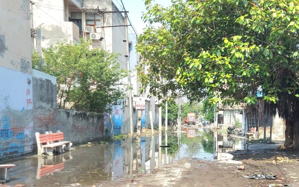 Despite spending crores, the water harvesting system remains incomplete, leaving Shastri Nagar Phase-2 flooded.