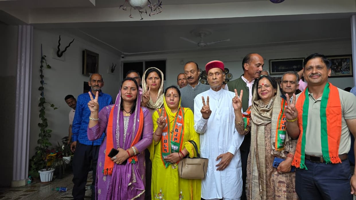 BJP-backed Zila Parishad candidates took Dhumal's blessings.