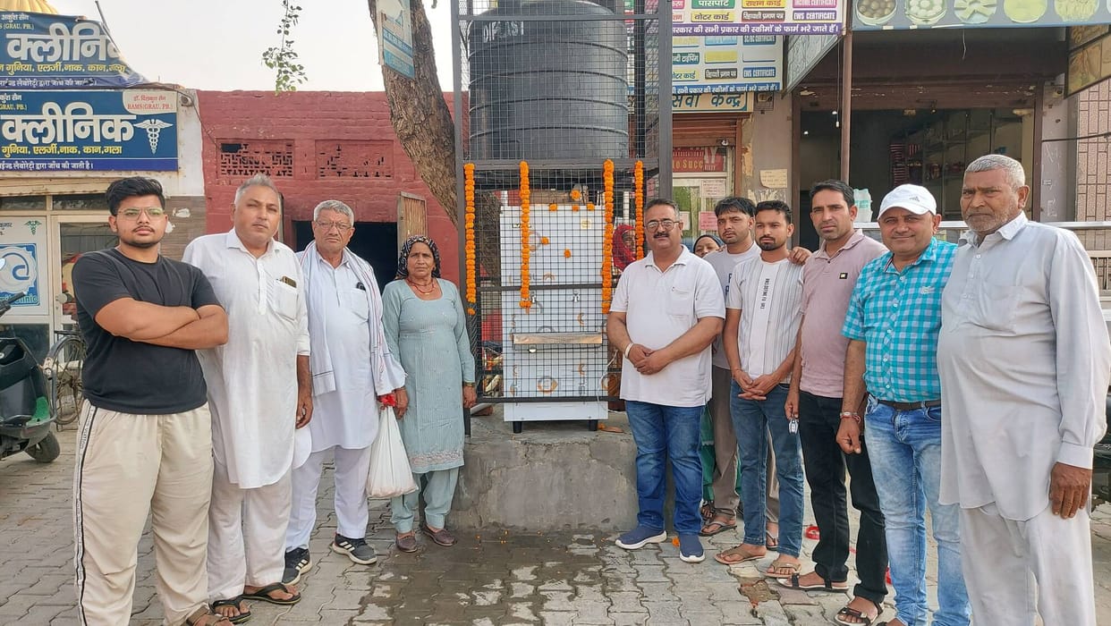 A water cooler installed in memory of Baldev.