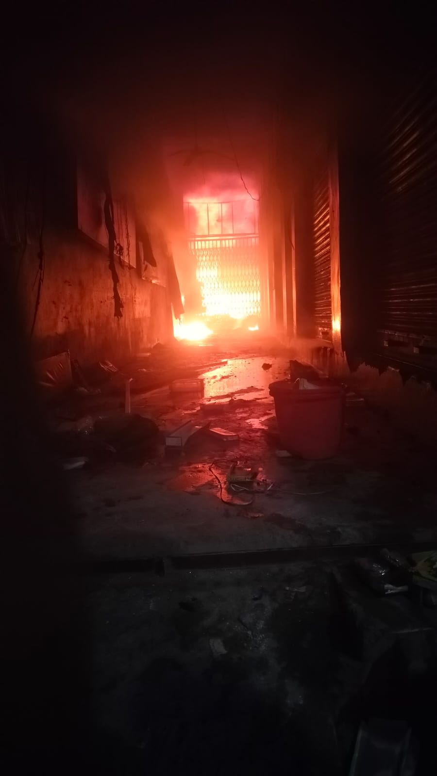 Fire broke out in a shop and warehouse, burning electrical goods worth Rs 50 lakh.