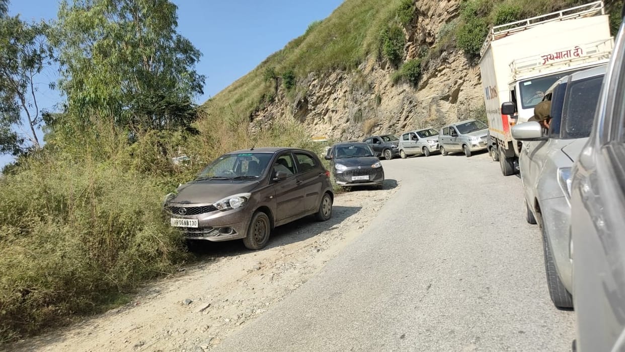 The number of vehicles is increasing in Nirmand, there is no parking arrangement