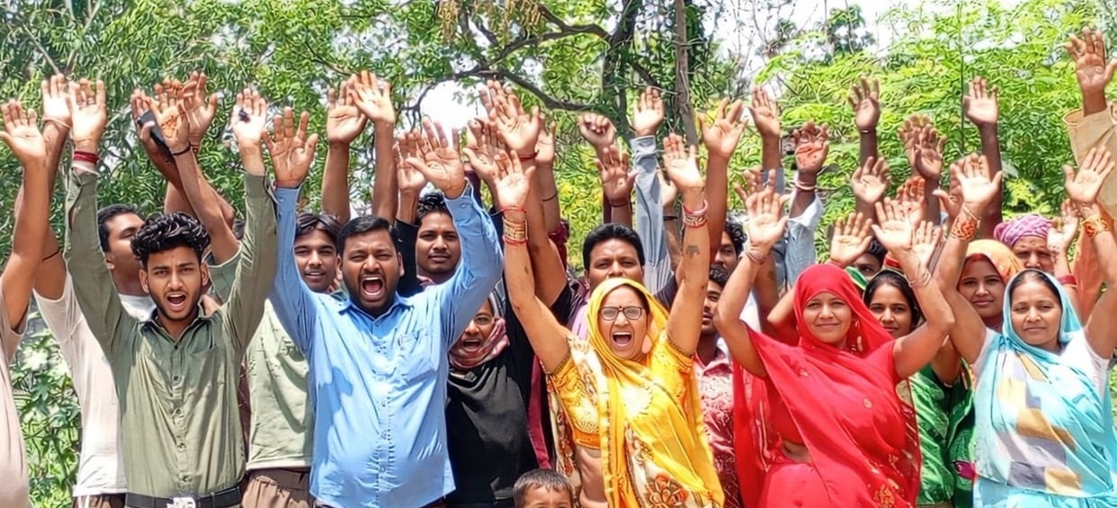 Villagers upset over waterlogging on CC road staged protest