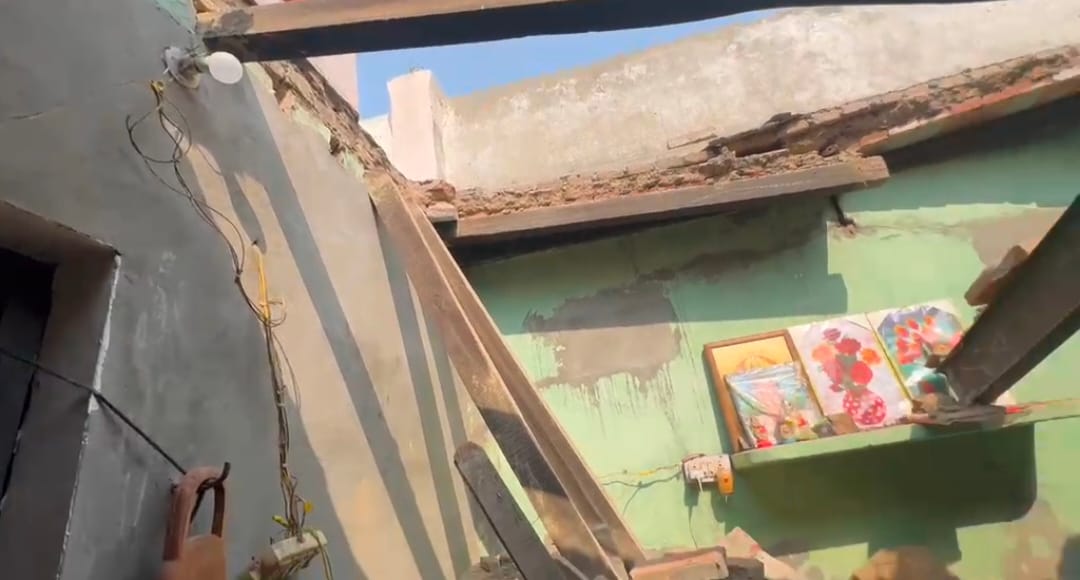 A four-year-old boy died after the roof of his house collapsed.