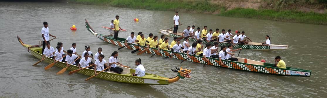 गुरु गोरख नाथ वॉटर स्पोर्ट्स क्लब की ओर से भाखड़ा नहर में अभ्यास करते नौकायन खिलाड़ी। फाइल