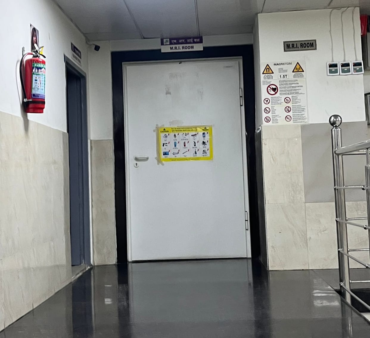 The company is not repairing the MRI machine, arrangements are pending from the headquarters.