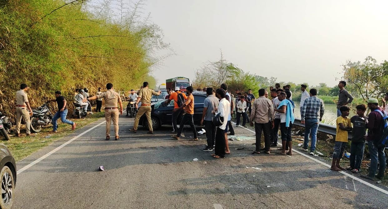 Bike rider father and son killed, two daughters injured in car collision