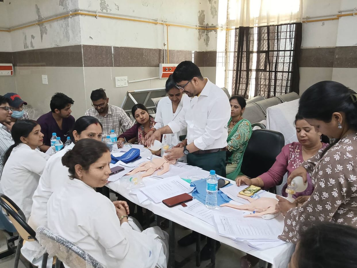 Training on treating newborns was provided using a dummy.