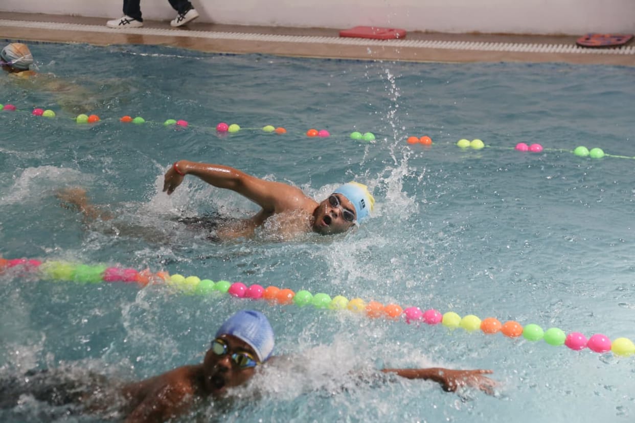 Athletes won gold medals in swimming competition