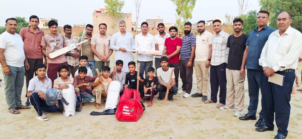 Cricket kits distributed to young players