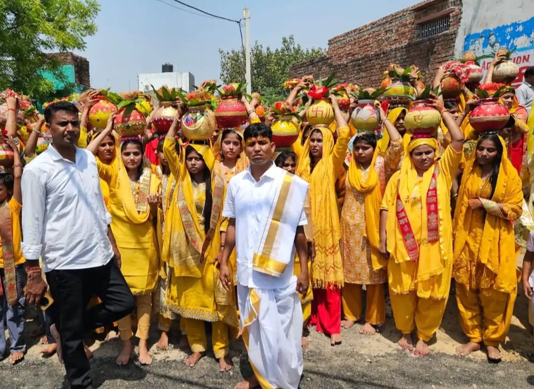 Shrimad Bhagwat Katha begins with Kalash Yatra in Baroda Sadar