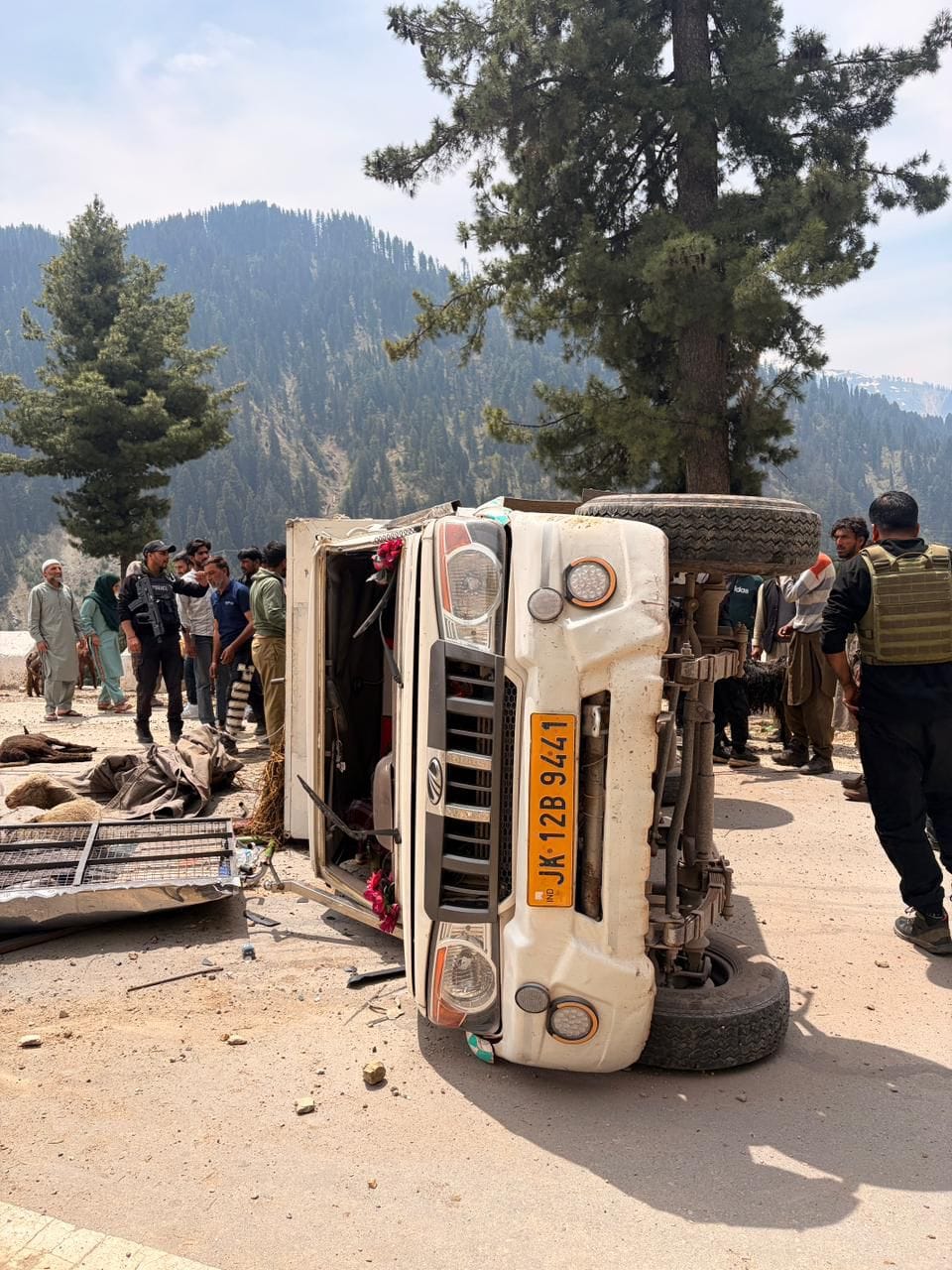 Srinagar, Accident on Mughal Road, Vehicle Sliped, Sheeps Died