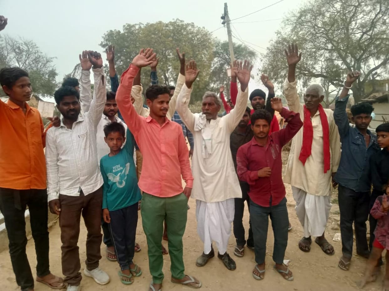 Traffic stalled due to road cut, villagers stage protest