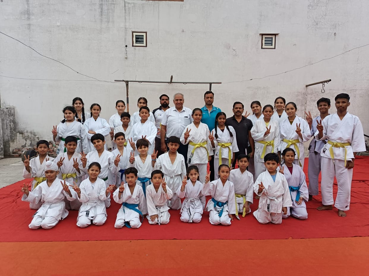 Took an exam to upgrade Karate belt rank