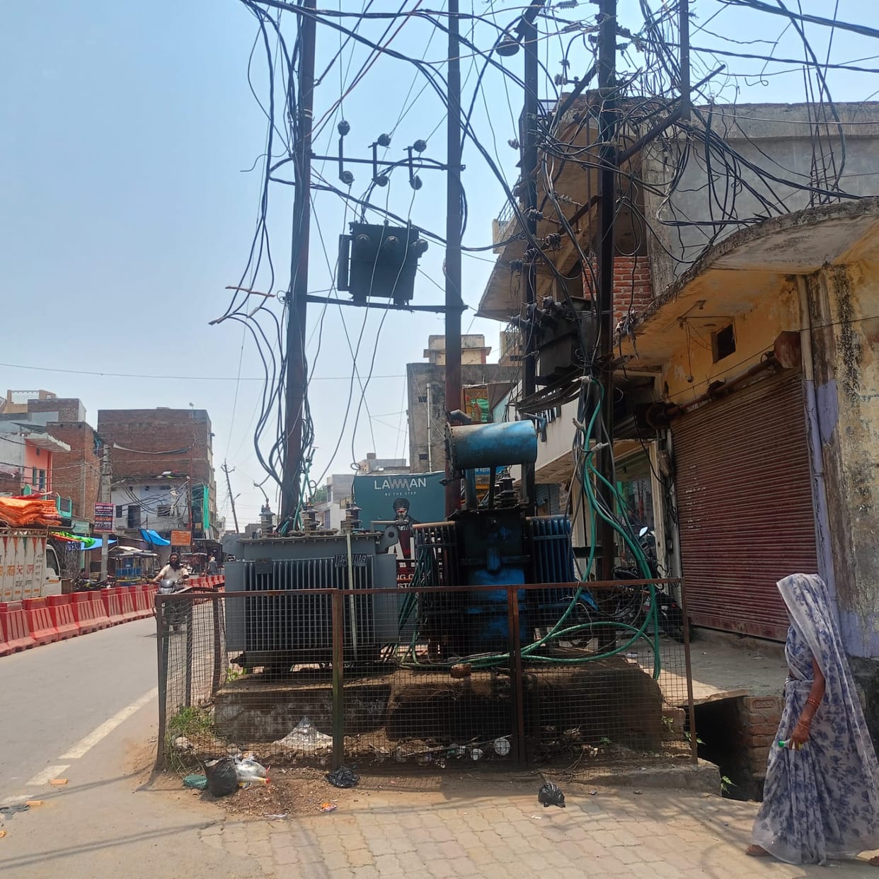 Electricity transformers placed on the footpaths, people are afraid to go out.