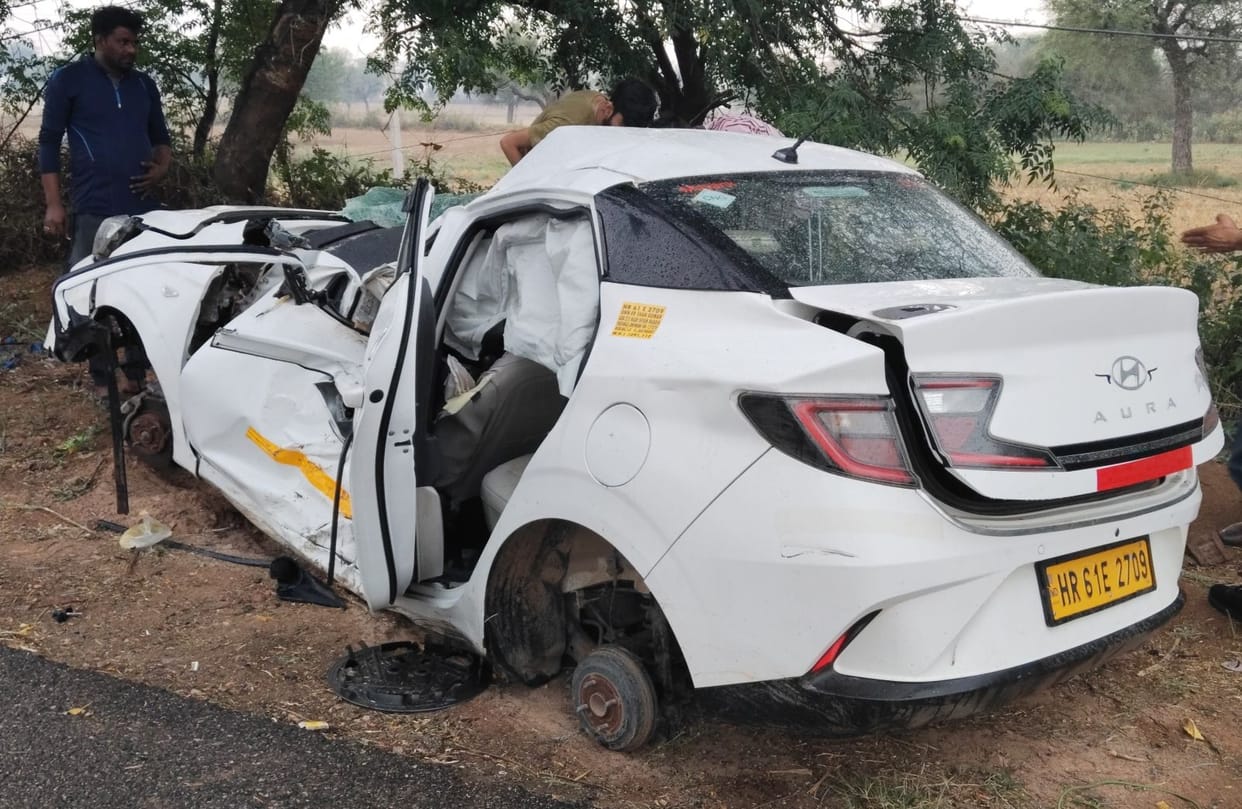 Less than 24 hours after the accident, thieves stole items including tires and batteries from the crashed car.