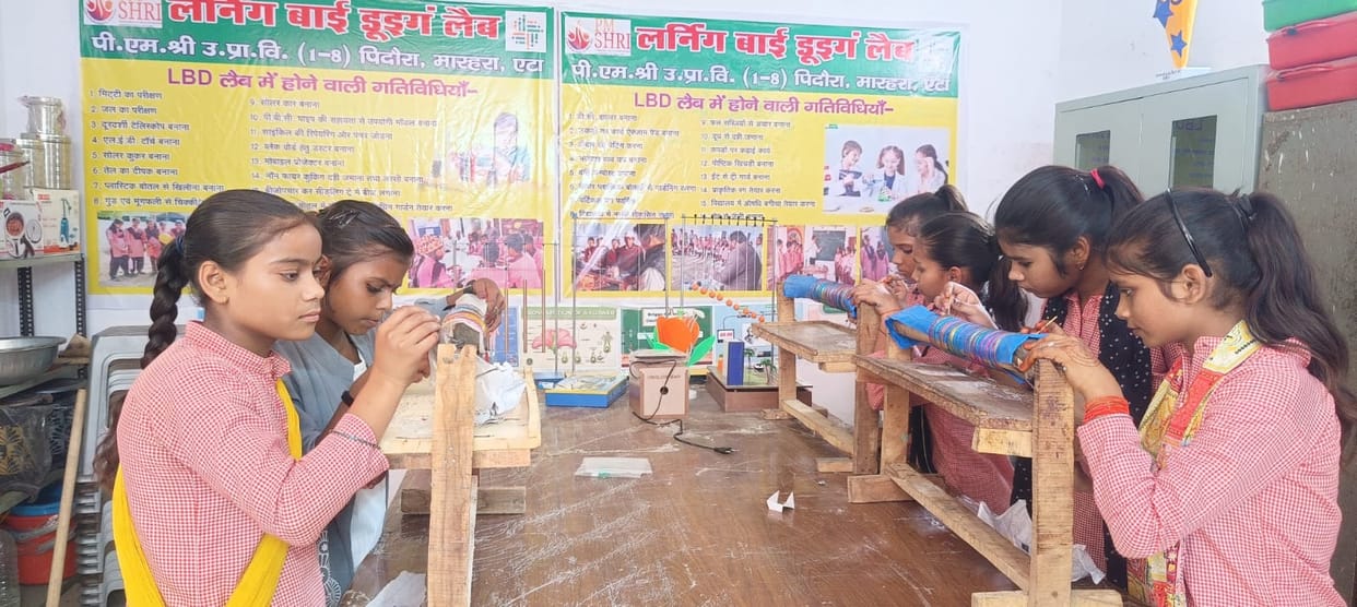 Children at Pidoura Primary School were taught how to make designer bangles.