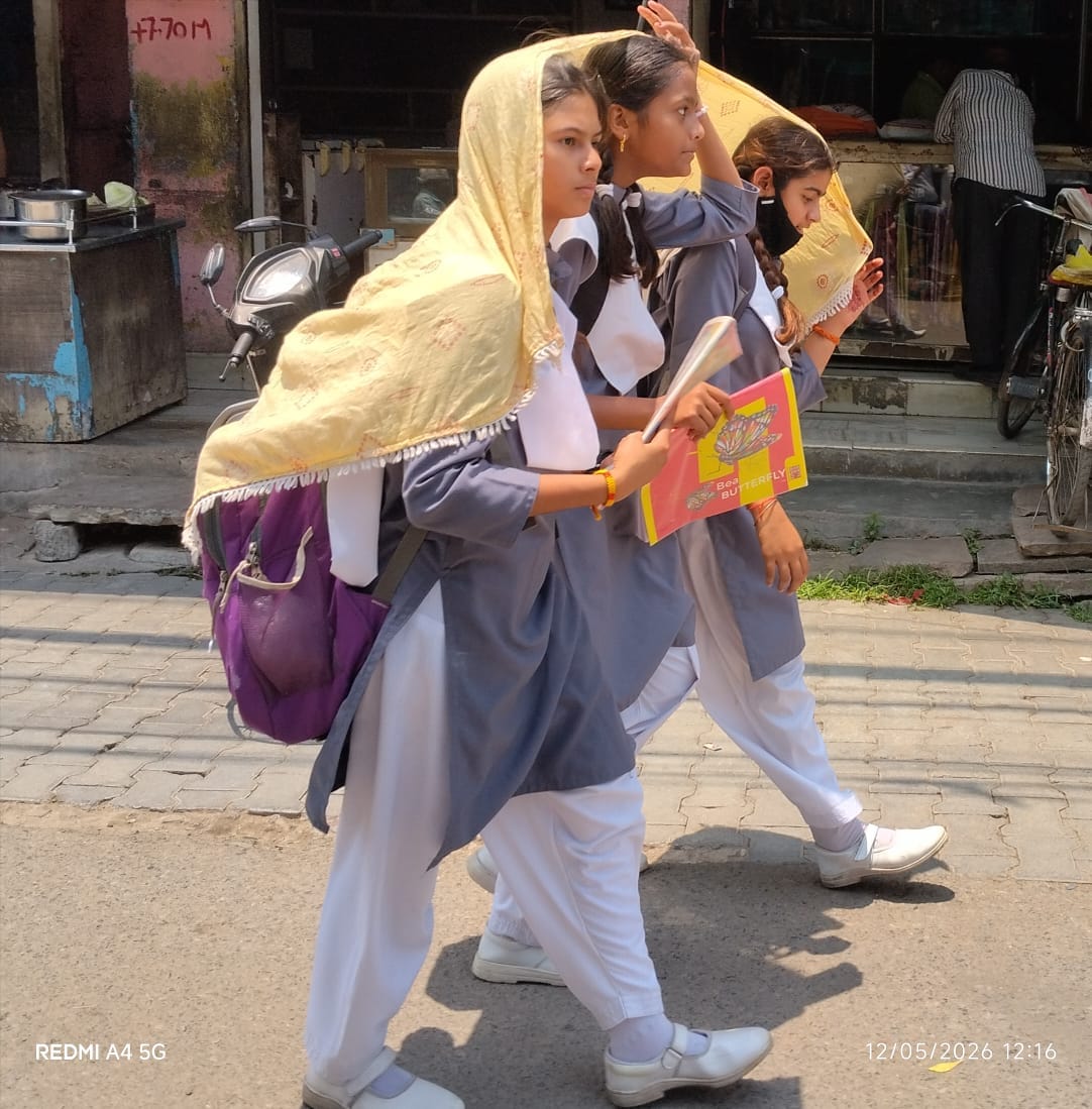 children's faces are turning red as they return from school.