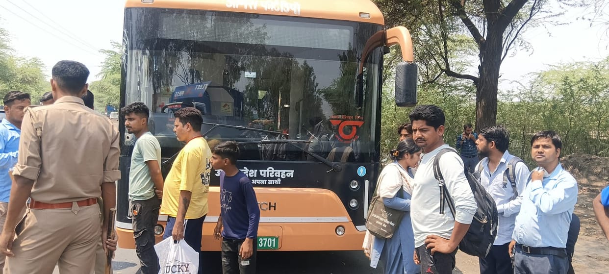 Canter Collides with AC Bus; Three Passengers Injured