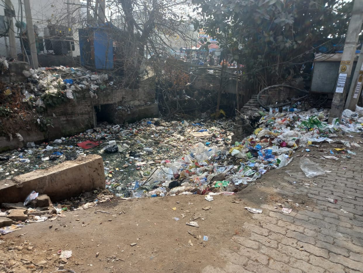 Due to the strike, the drains are clogged with dirt, silt and polythene from the drains.