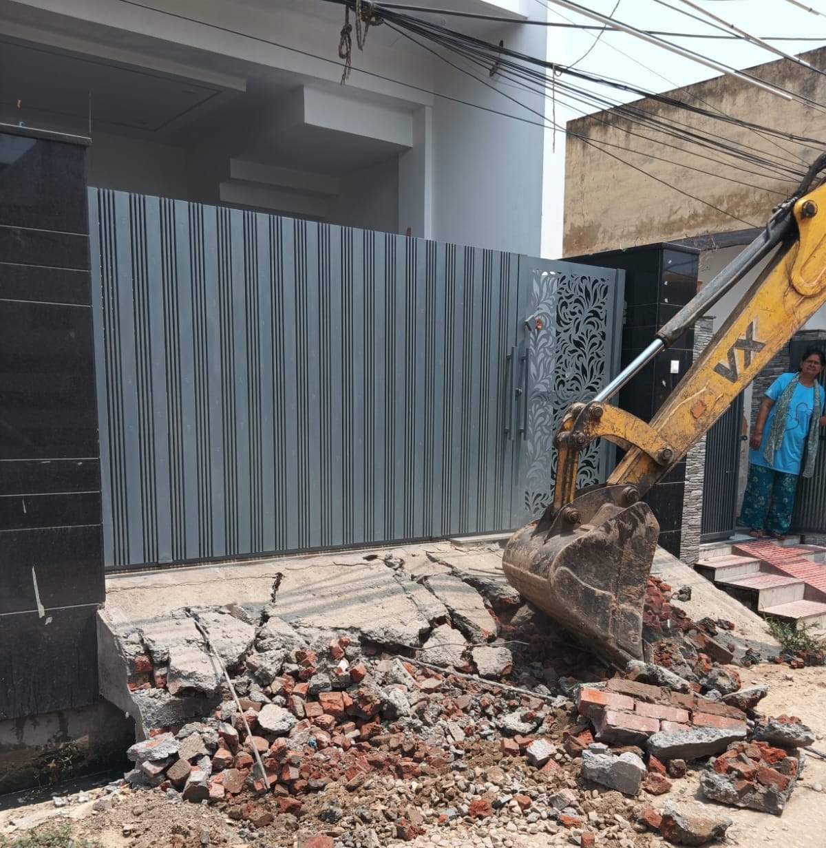 JCBs used against illegal encroachments, breaking ramps outside more than 10 houses