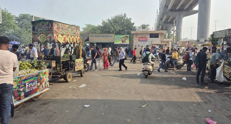 Encroachment outside the metro station has increased the problem.