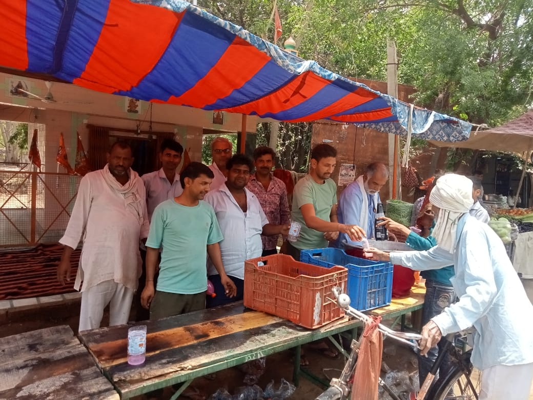 A stall of sweet sherbet was set up on Apara Ekadashi.