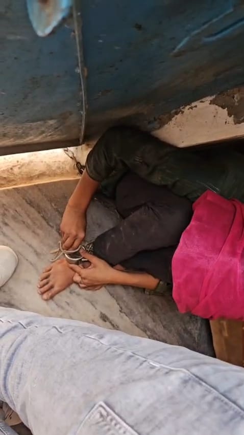 A teenage girl who was chained in her home was freed.