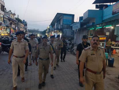 Baddi police conducted flag march in Nalagarh