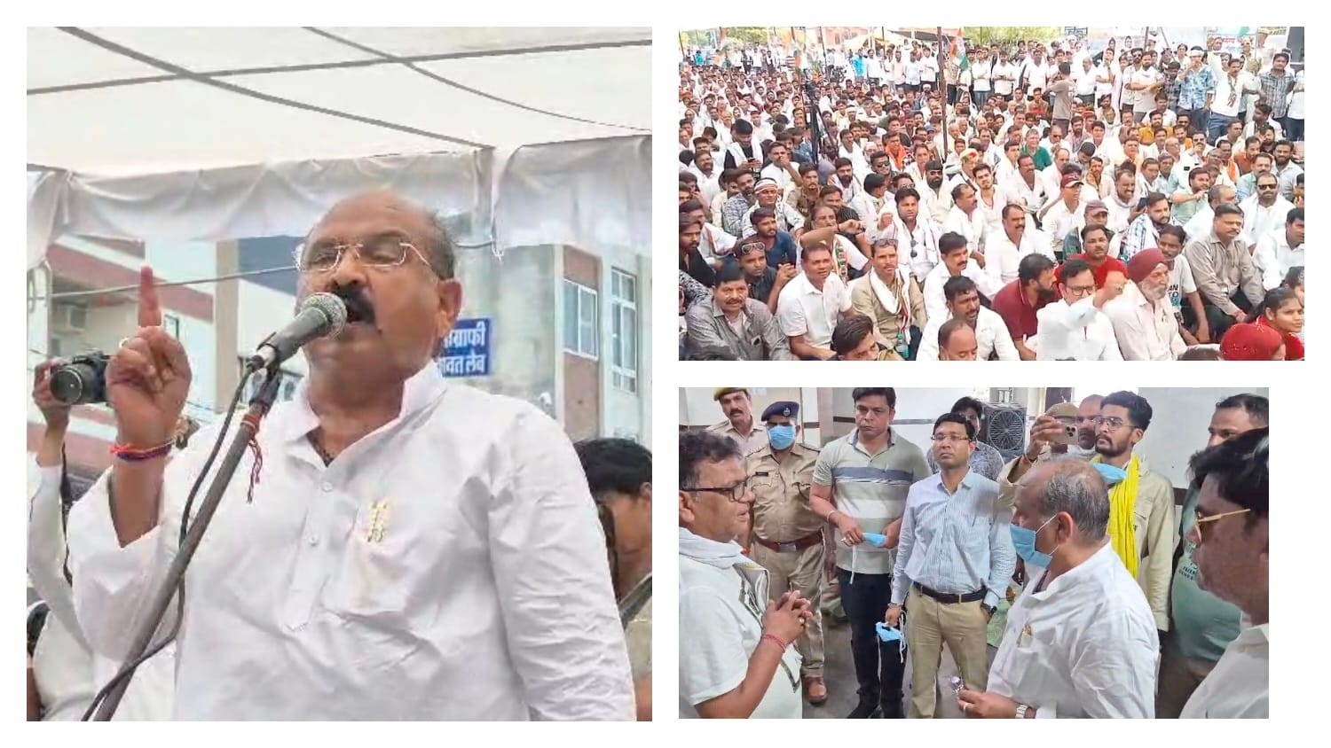 प्रसूताओं की मौत पर पूर्व विधायक प्रहलाद गुंजल के नेतृत्व में कांग्रेस का प्रदर्शन