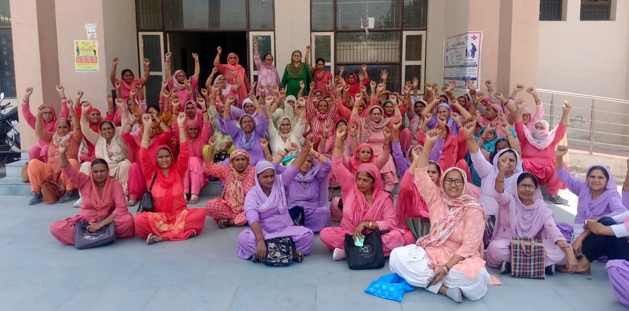Anganwadi workers raise demand for employee status.