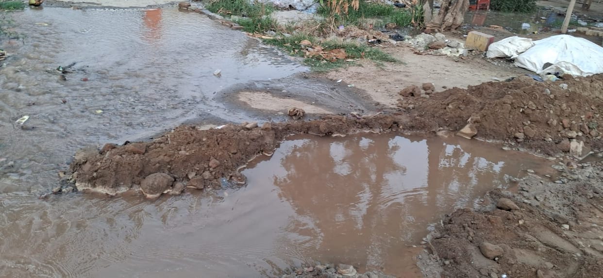 A pipeline burst and water flowed on the road for over 12 hours.