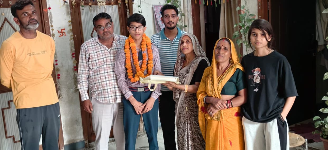 Deepanshu, the son of a motor mechanic, secured the second position in the state by scoring 99.6 marks.