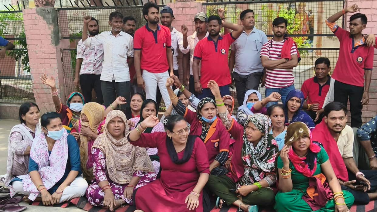 Medical college sanitation workers go on strike, demanding a pay hike