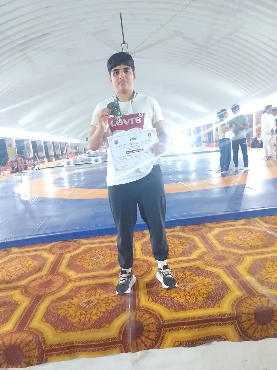 Khushi Chaudhary wins bronze medal.