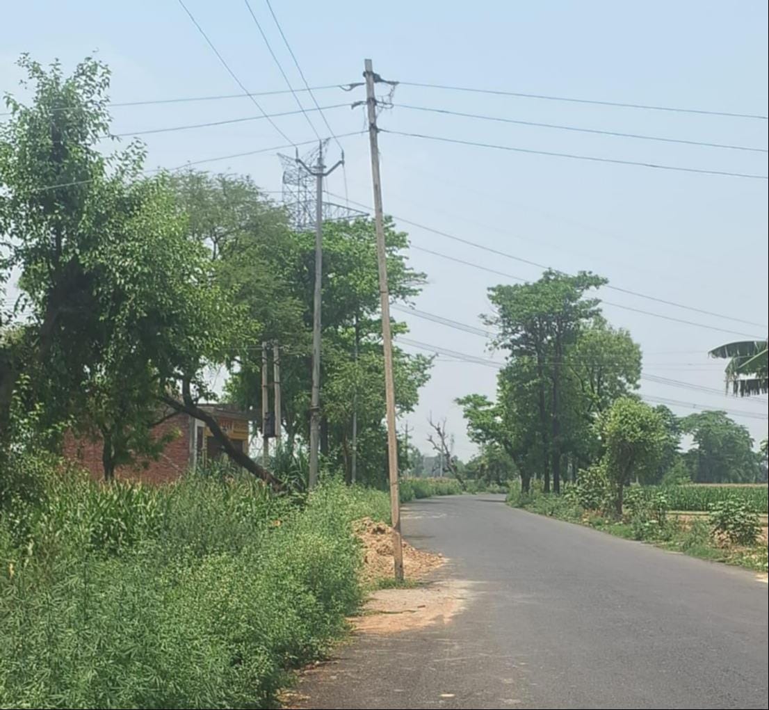 etah news electric pole in road