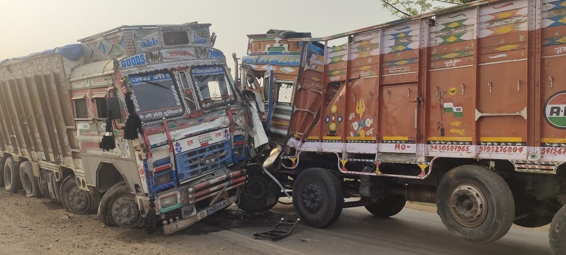Ash-Laden Vehicle Collides with Truck After Tire Bursts; Three Injured
