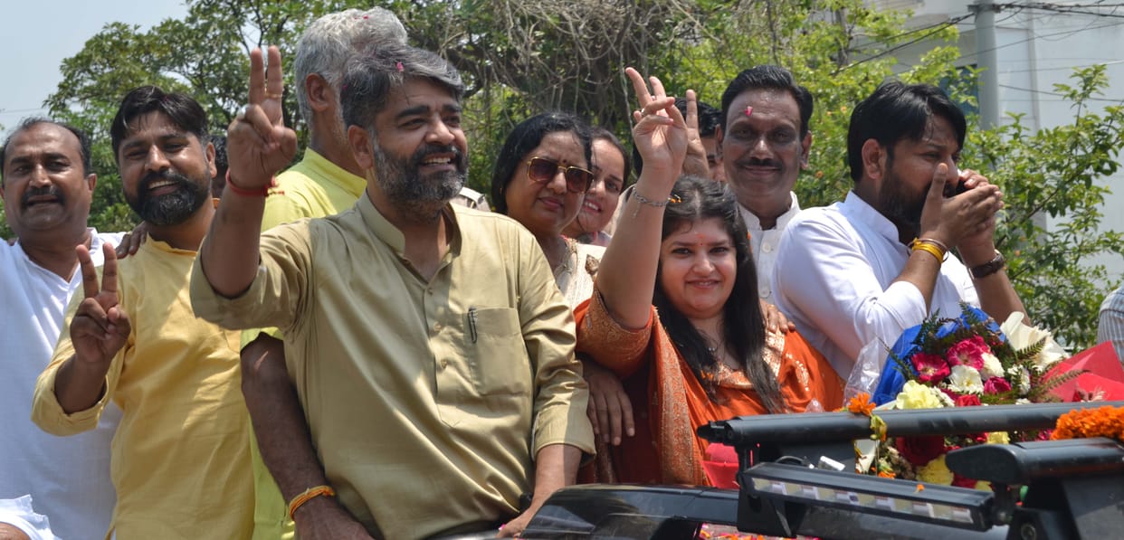 BJP shows its strength in the road show