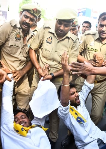 Protest against NEET paper leak