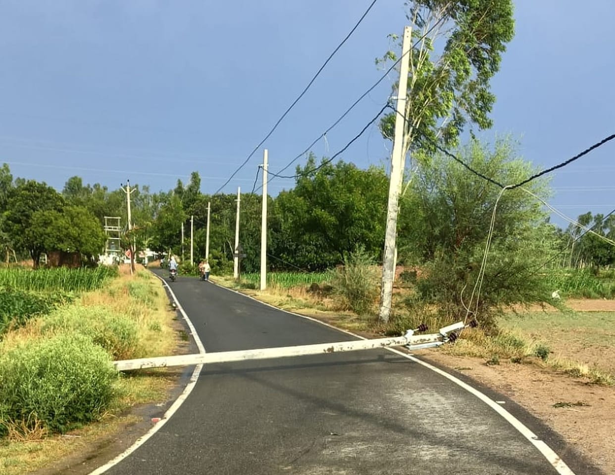 Power supply cut off in 900 villages after poles snapped during a storm