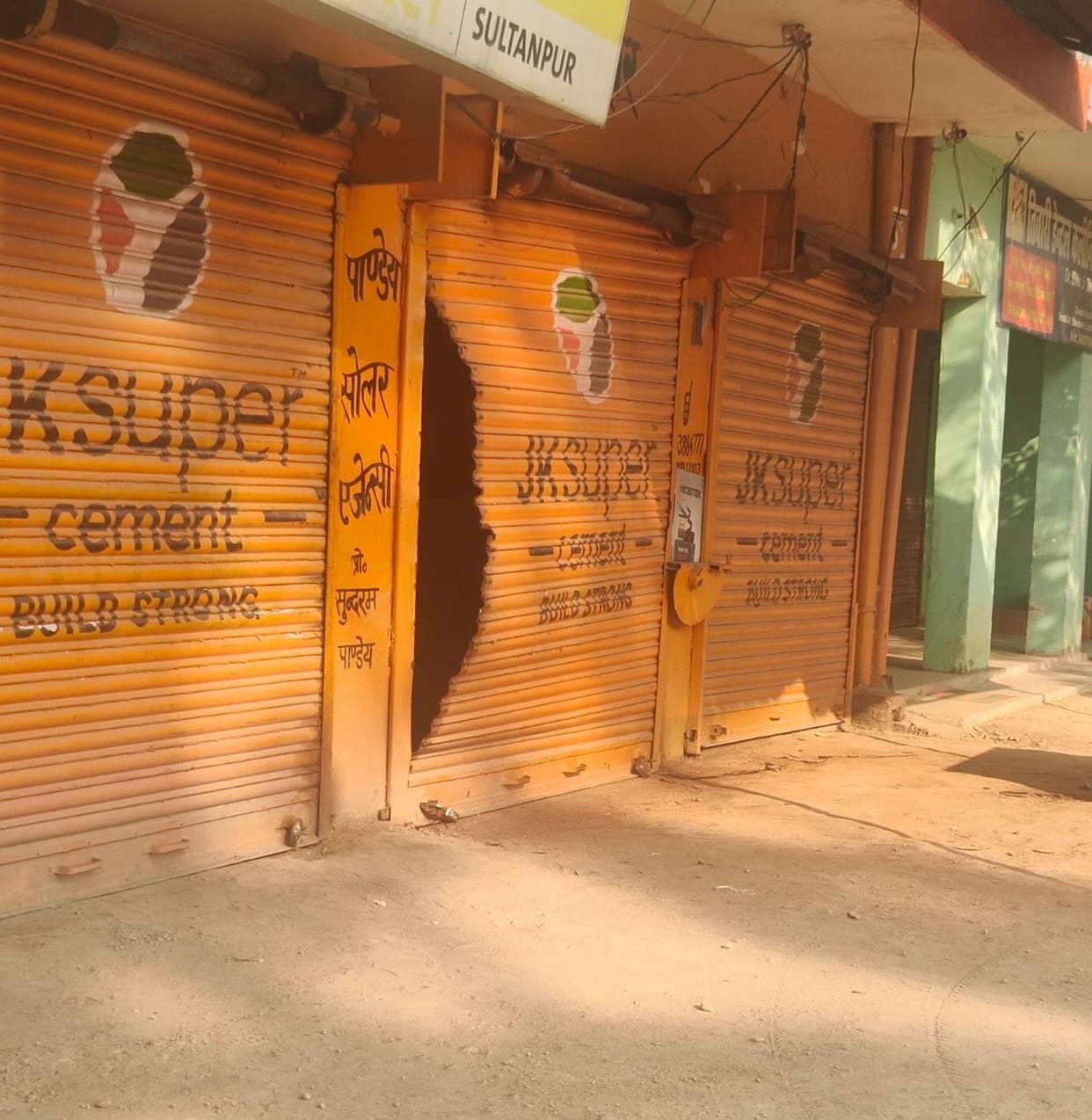 Theft Worth Lakhs After Breaking Shutter of Solar Agency