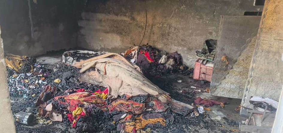 Fire breaks out in tent shop, goods burnt