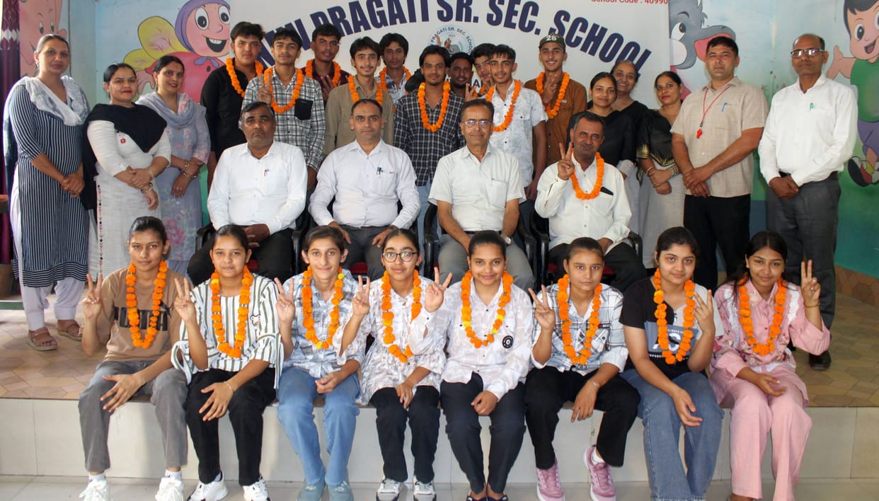 Students were honored with gifts at Nav Pragati Senior Secondary School.