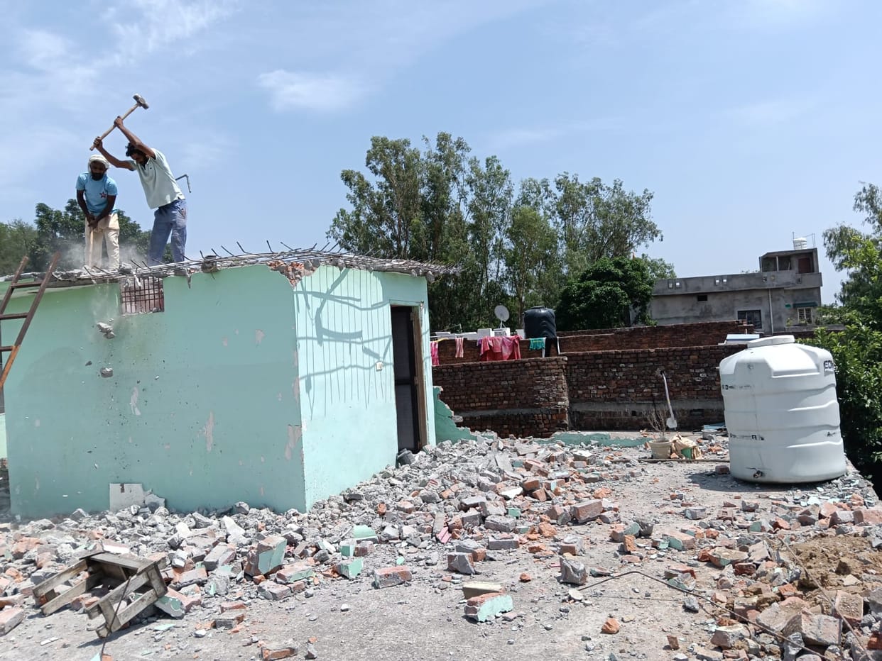Habitual drug smuggler Sukhdev's house demolished in Indora