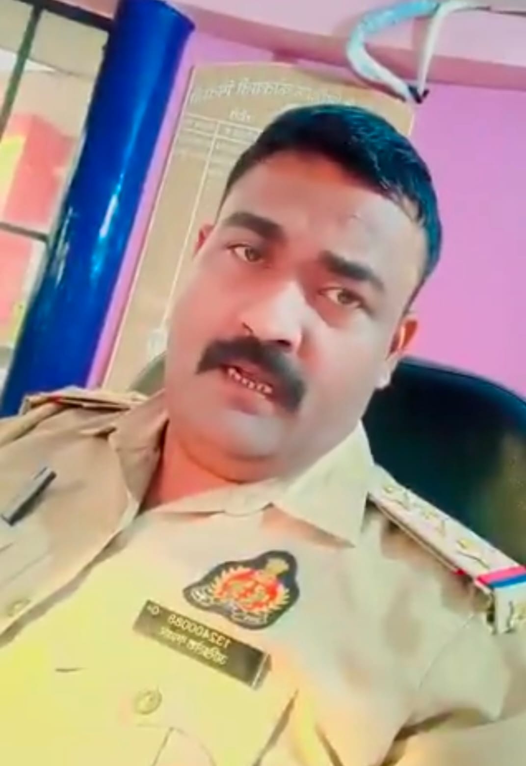 Video of inspector making reel in police station office goes viral